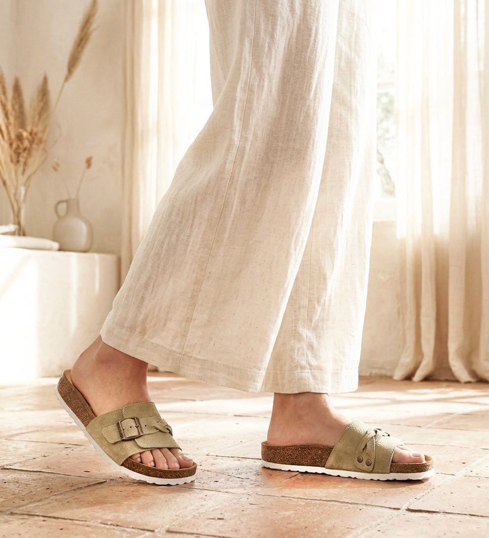 Sandales femme nubuck sable