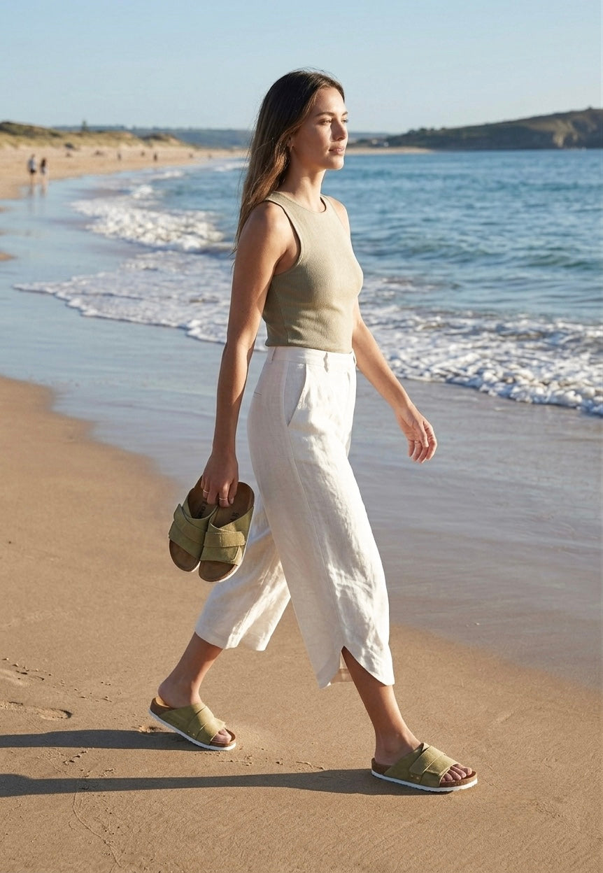 Sandales femme cuir sable