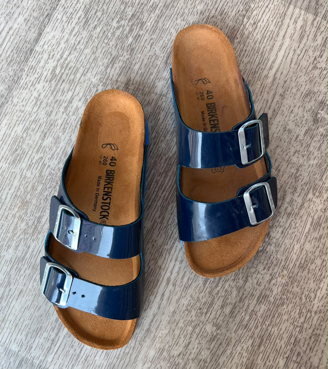 Sandales homme bleu vernis