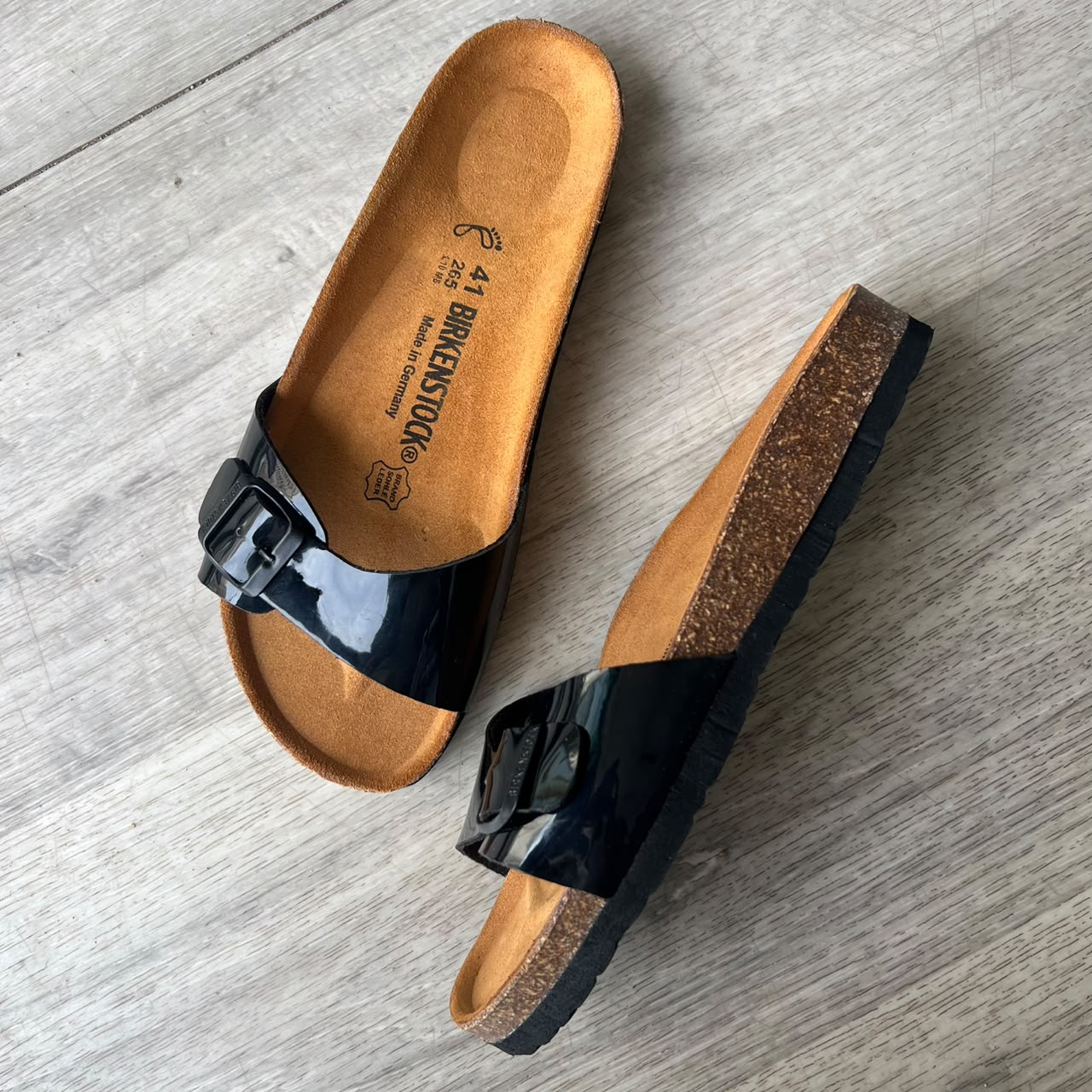 Sandales homme noir vernis