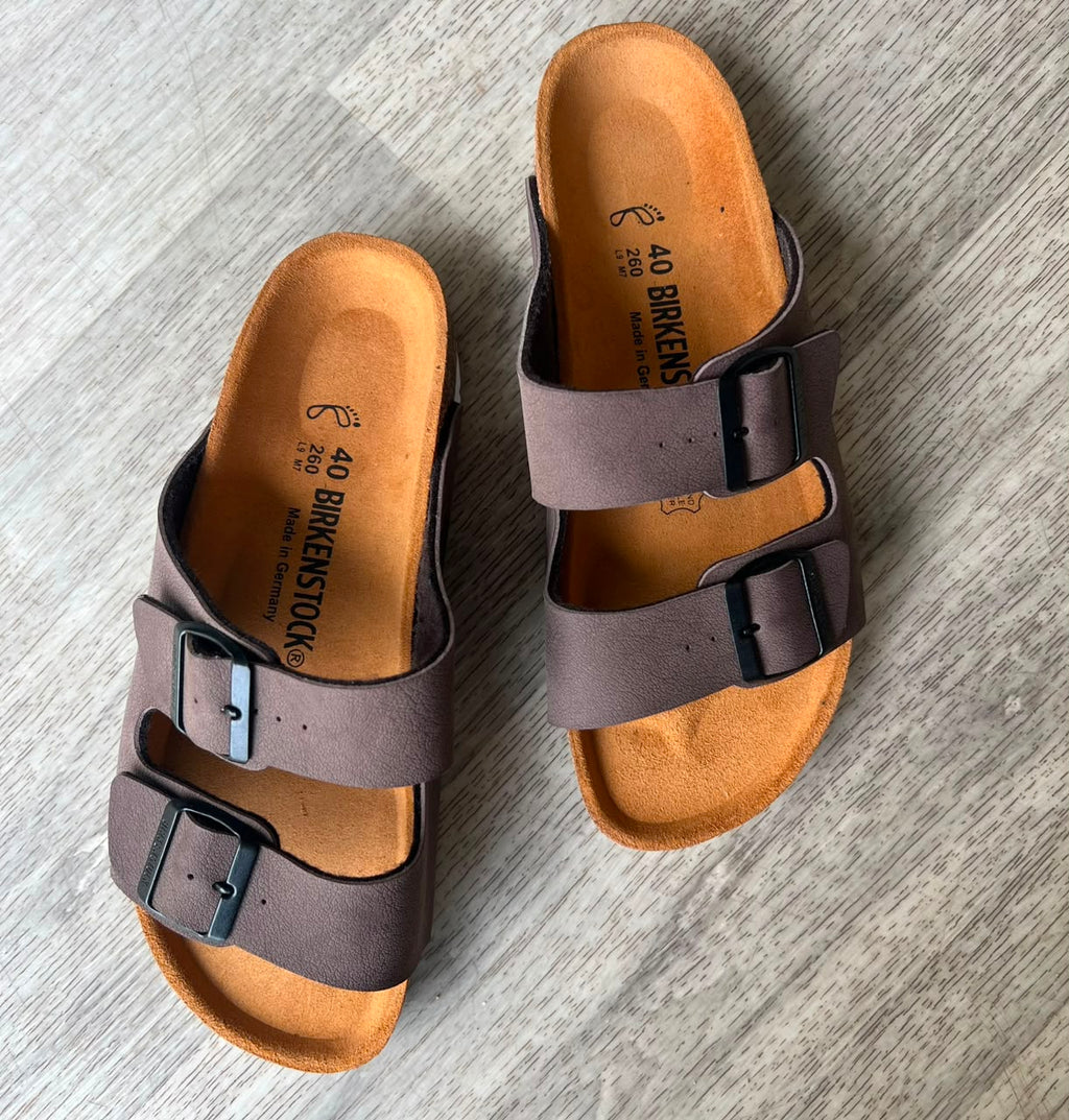 Sandales homme nubuck marron