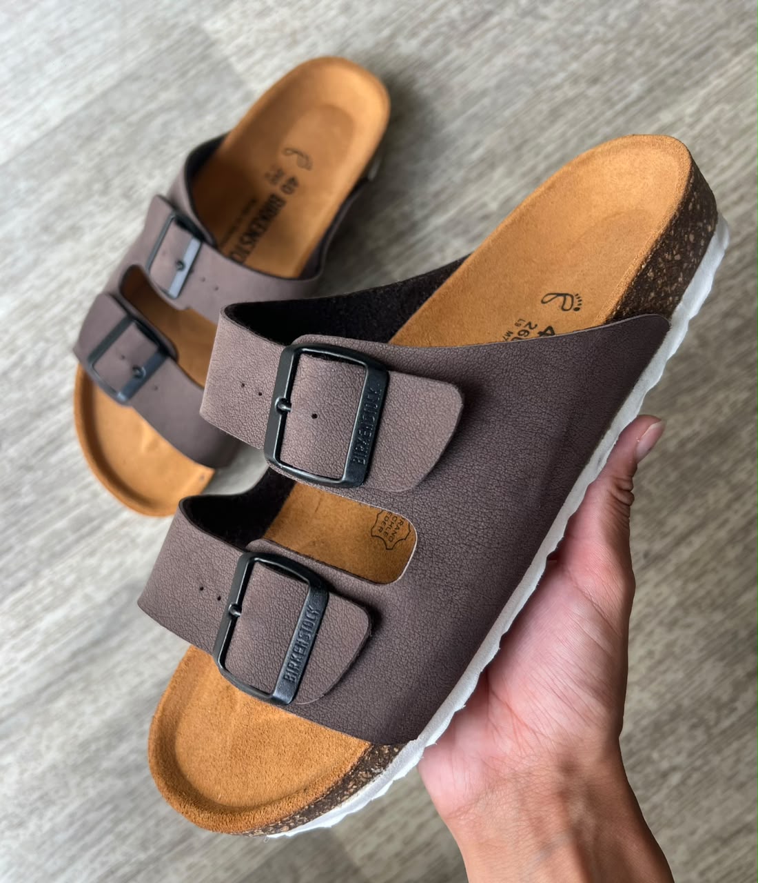 Sandales homme nubuck marron