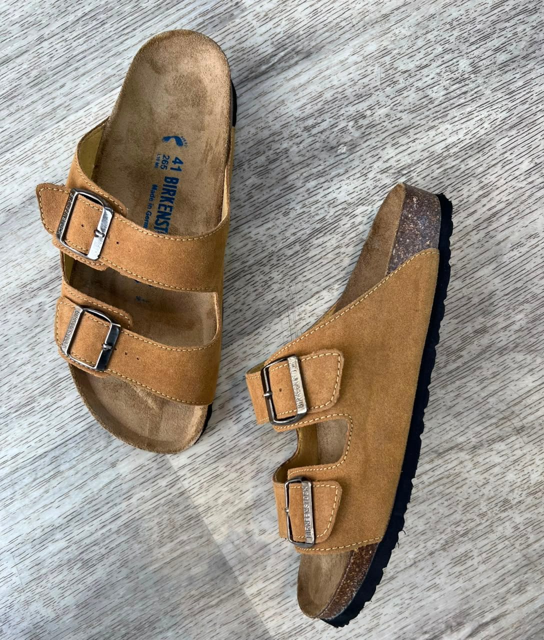 Arizona — Sandale camel homme, semelle