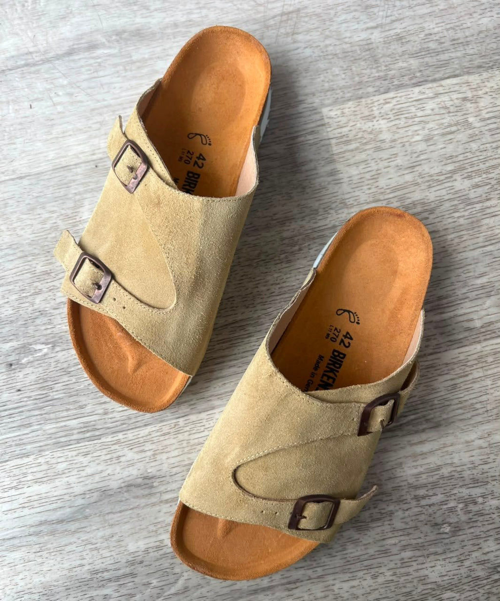Zurich — Sandale cuir sable homme, profil