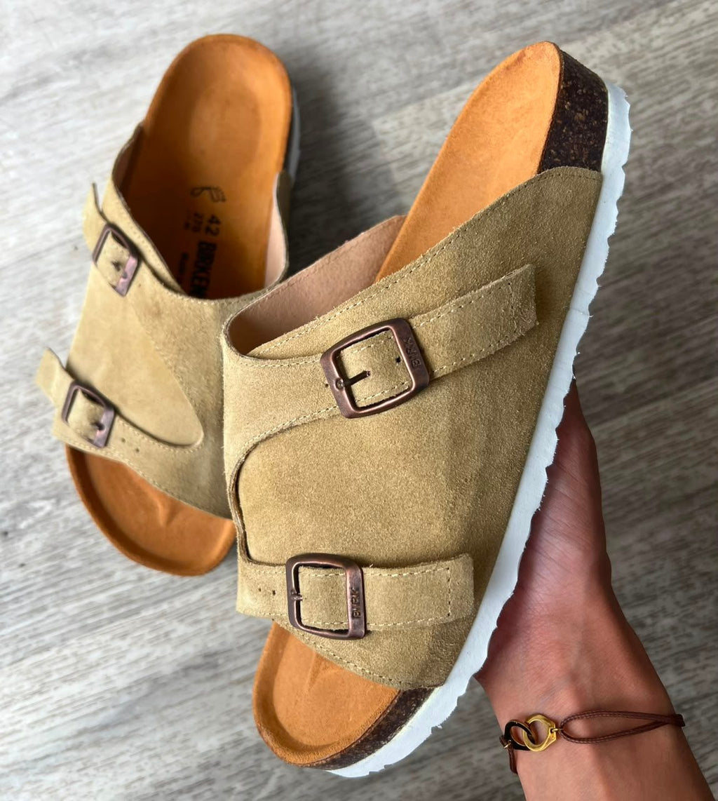 Zurich — Sandale cuir sable homme, détail