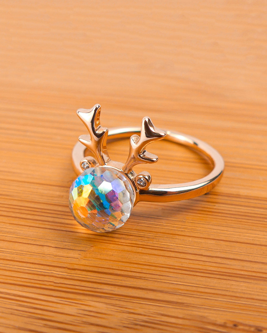 bague gazelle boule blanc reflé