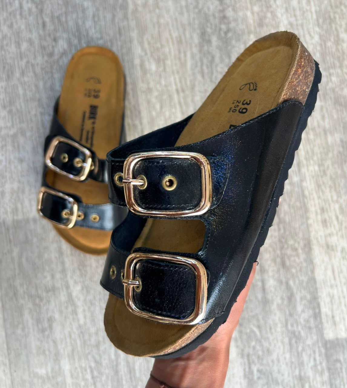 Arizona — Sandale noir vernis femme, profil