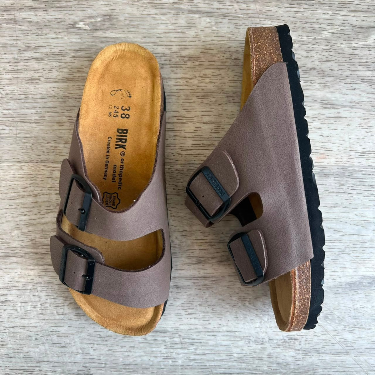 Arizona — Sandale nubuck marron homme, profil