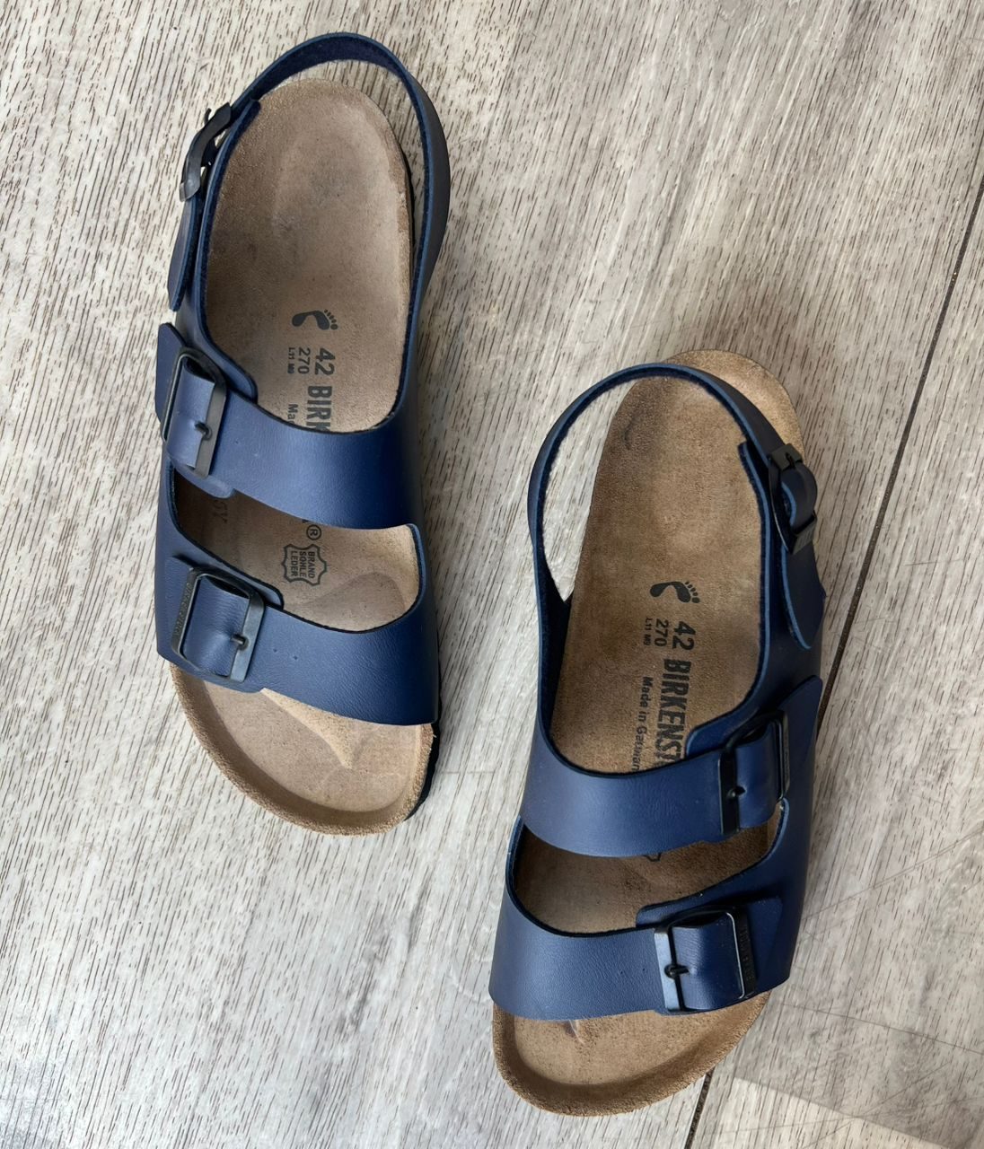 Milano — Sandale bleu mat homme, détail