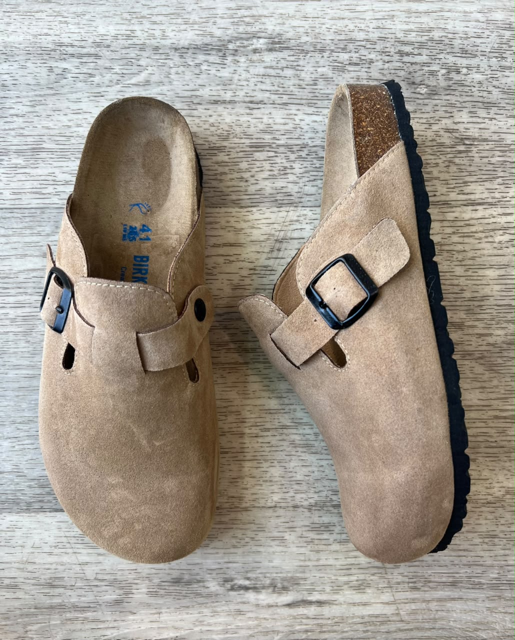 Boston — Sabot nubuck beige homme, détail