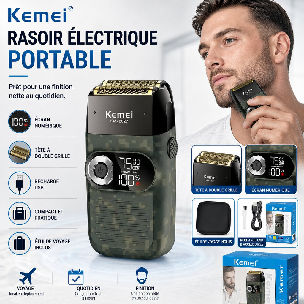 Rasoir Électrique KEMEI KM-2027 Double Lame