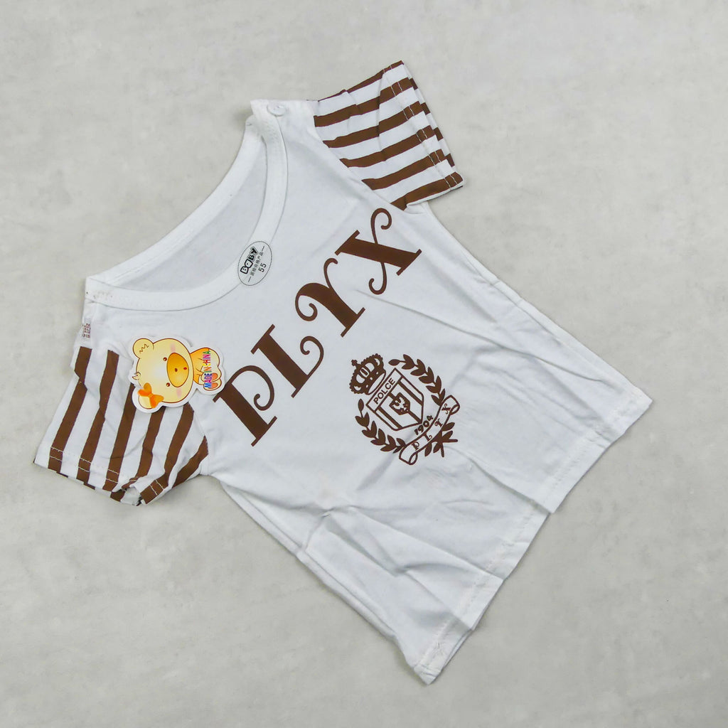 ENSEMBLE BLANC ET MARRON MOTIF PLYX 4313