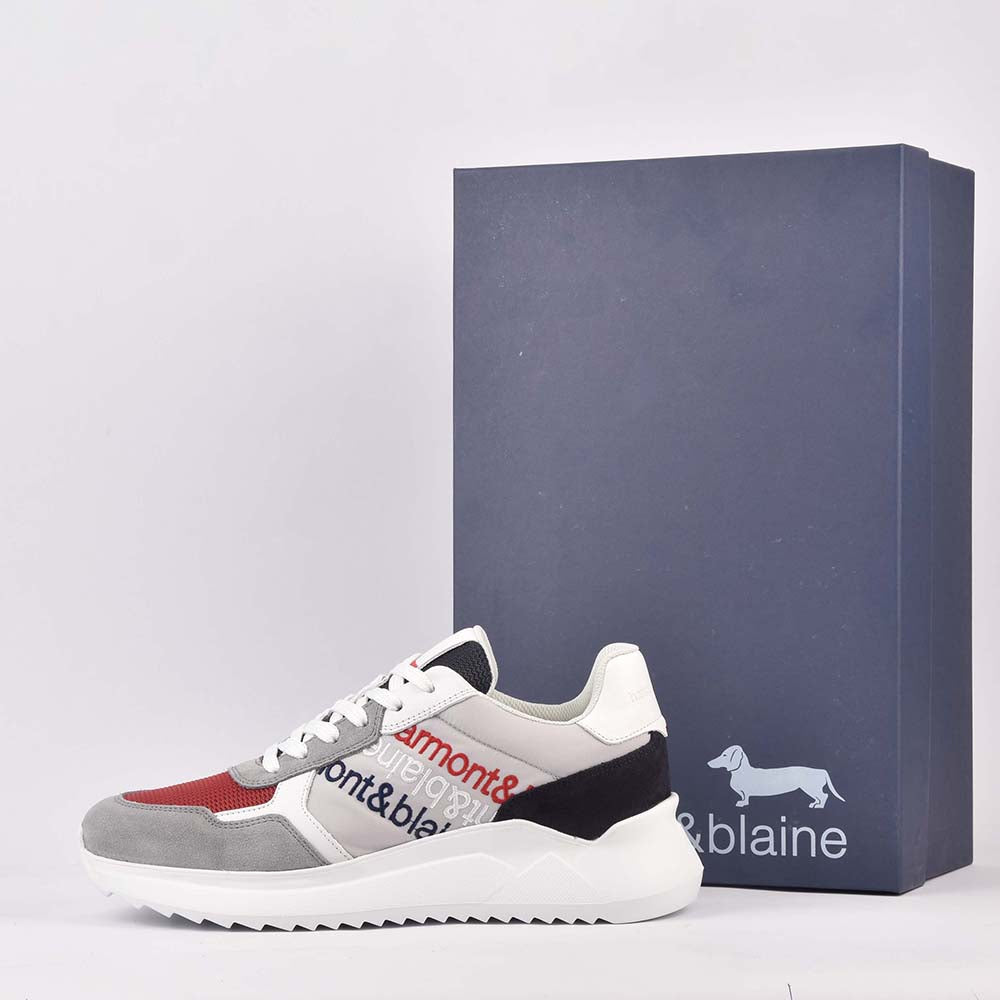 HARMONT AND BLAINE SCARPA UOMO CAMOSCIO TEX FABRIC GRIGIO EFM231-061-6240