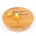 boucle d'oreille pendantes goutte jaune
