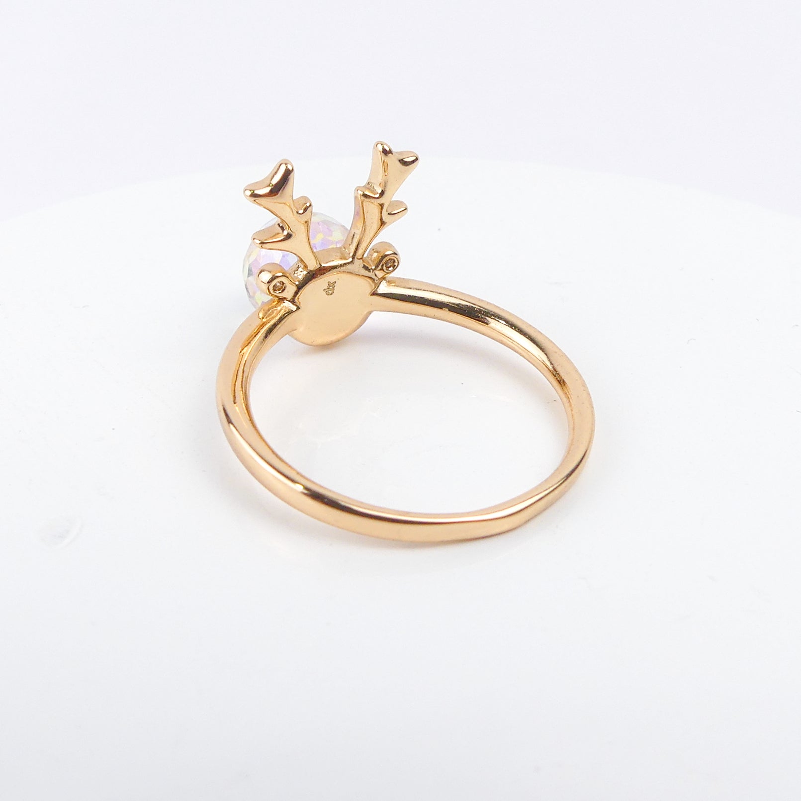 bague gazelle boule blanc reflé