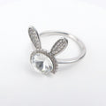 bague lapin blant -argent-