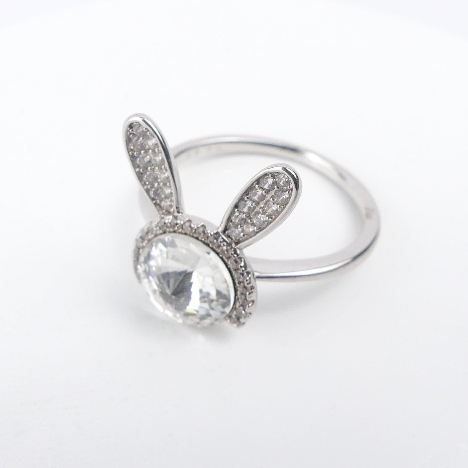 bague lapin blant -argent-