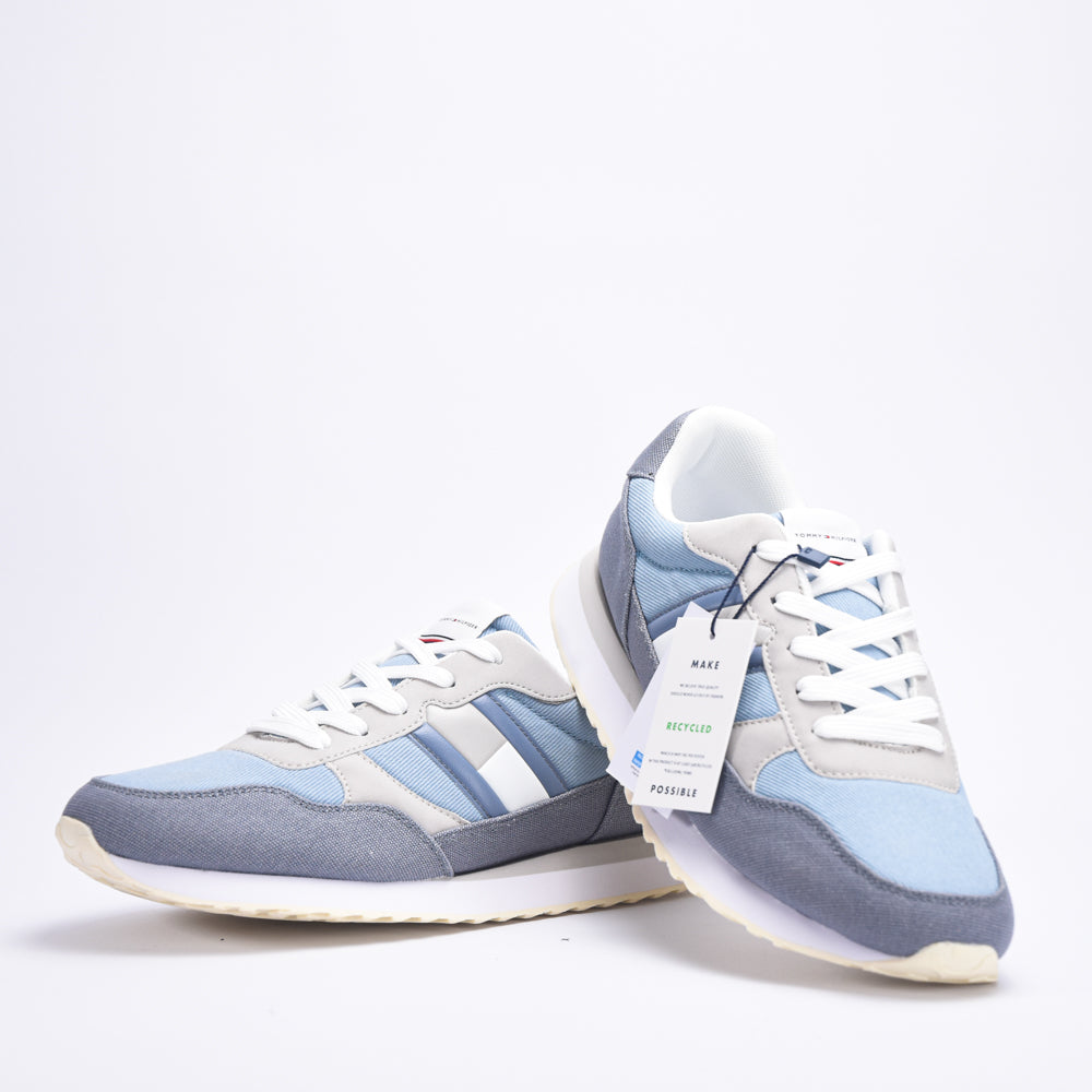 FLAG LOW CUT LACE-UP SNEAKER DENIM/GREY \ T3X9-33376-1693A58