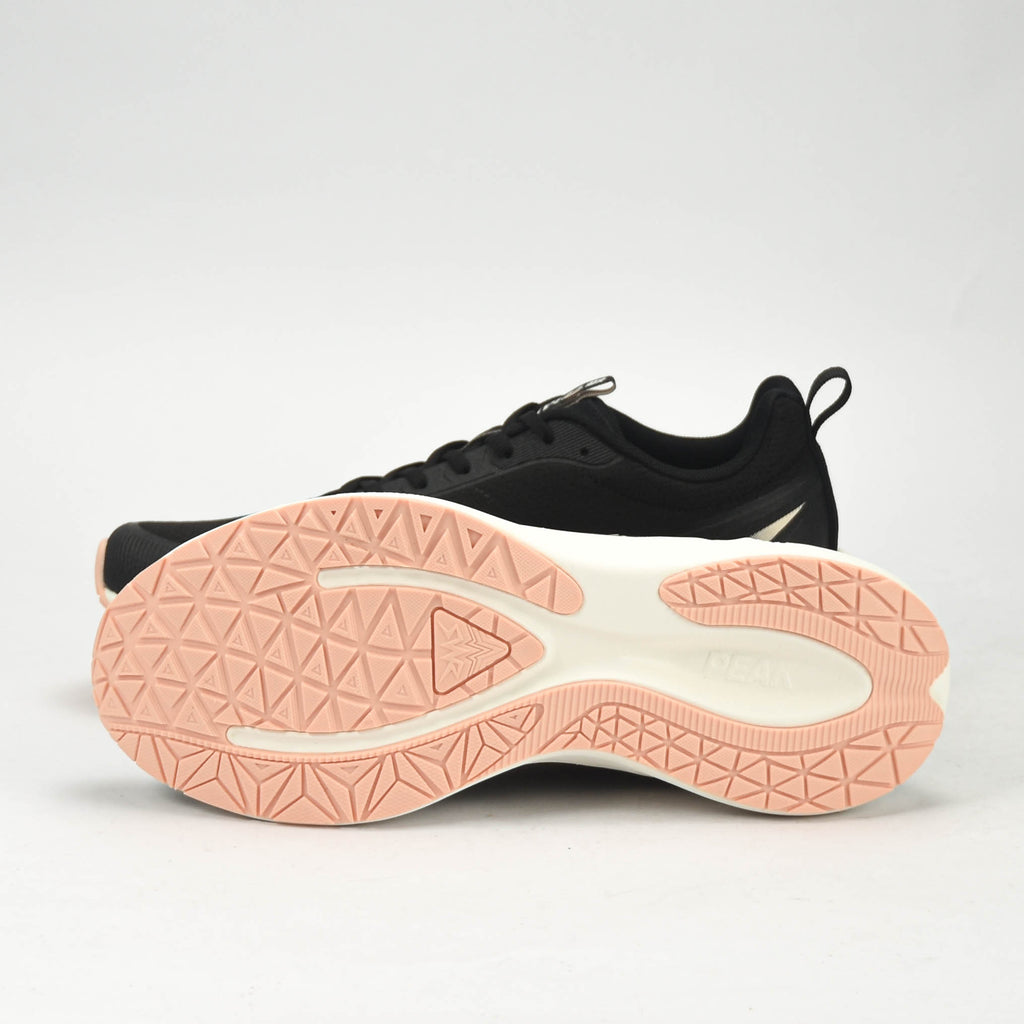PEAK CUSHION RUNNING SHOES-BLACK/WHITE EXT54388H-Z495