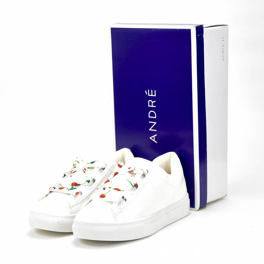 ANDRÉ BASKETS FEMME SOLANGE CUIR BLANC 52149373401