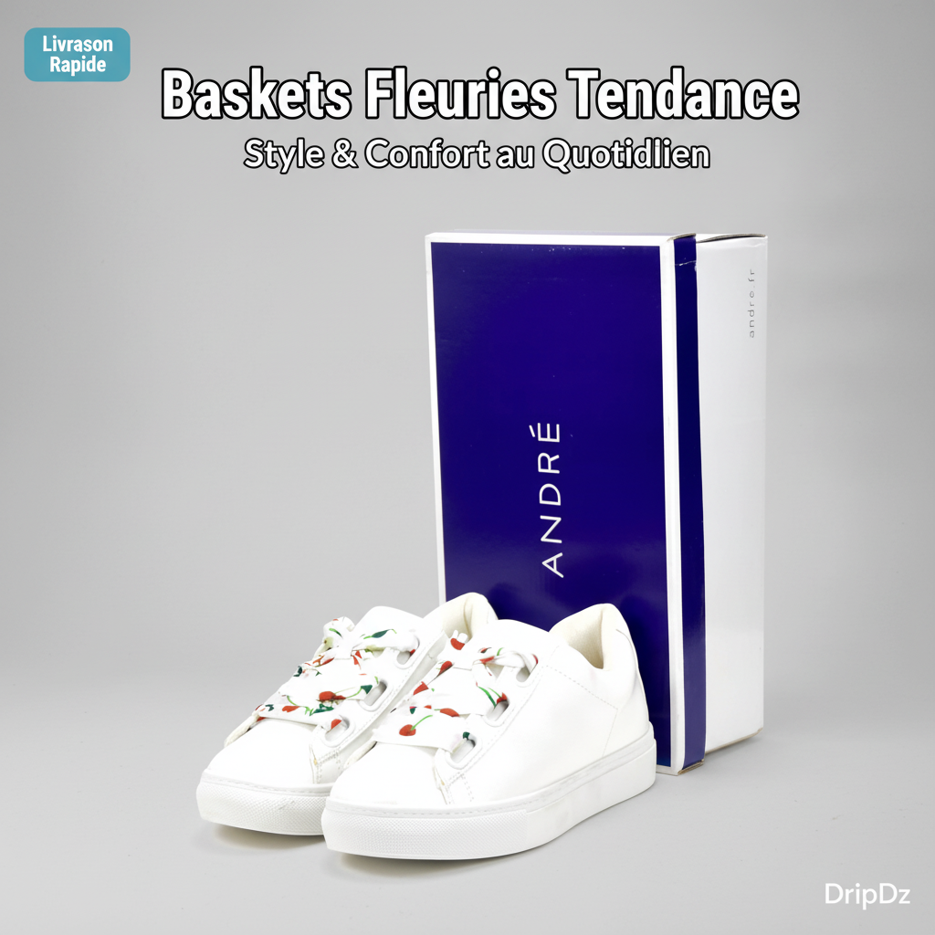 ANDRÉ BASKETS FEMME SOLANGE CUIR BLANC 52149373401