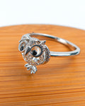 bague pierre hibou blanc