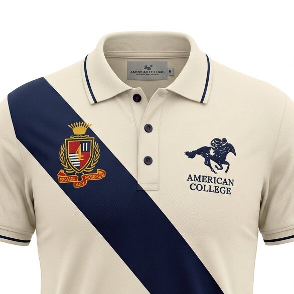 American College Polo pour Homme AC542-BLACK
