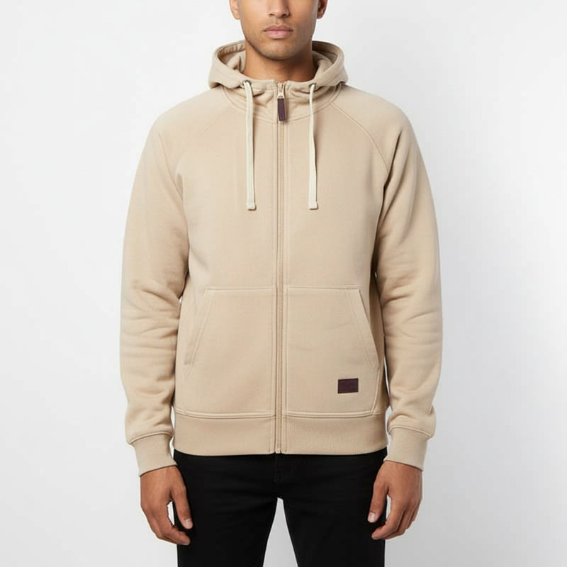 Sweat à capuche zippé homme BEIGE DL-14BE