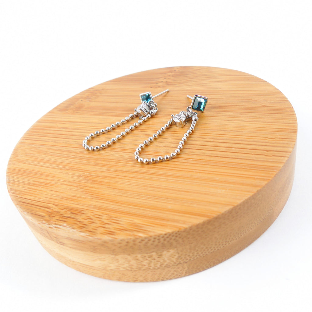 Boucle d'oreille petit carré Blue