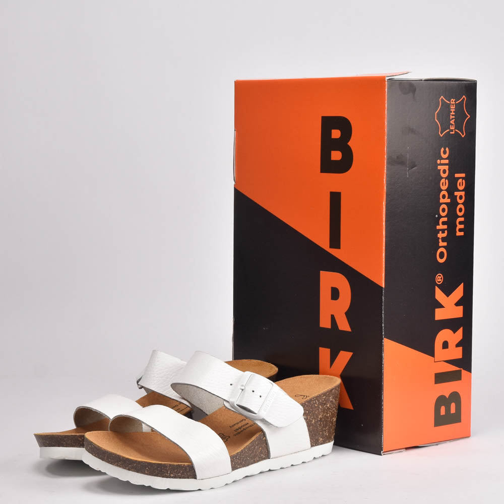 BIRK CUIR BLANC GRAIN F-50-BKF-202CBG