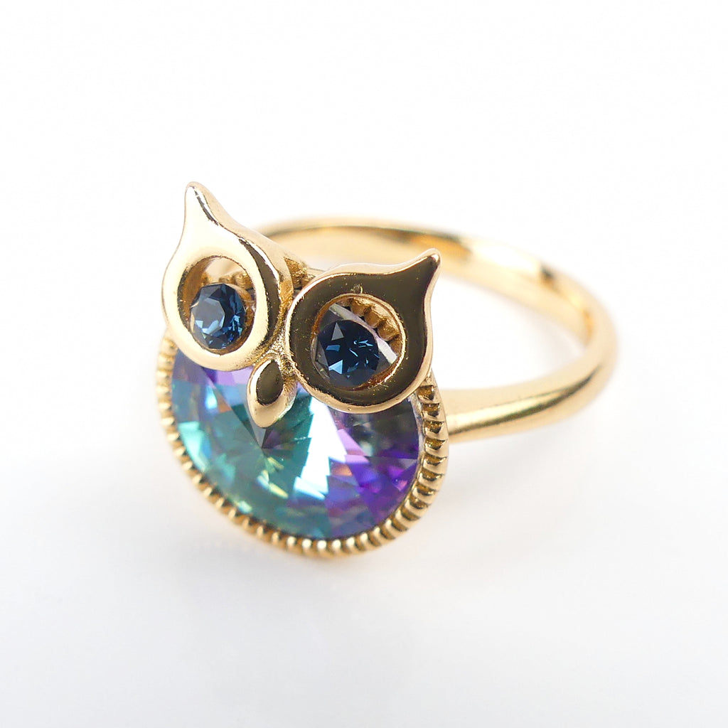 bague plaqué or pierre hibou rende move