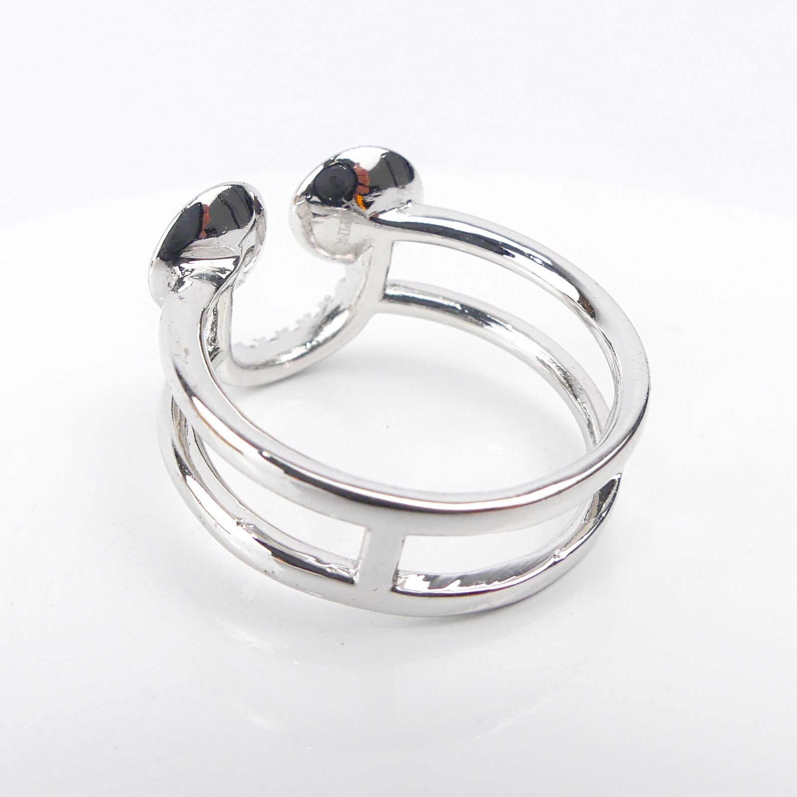 bague double anneau bleu/rose