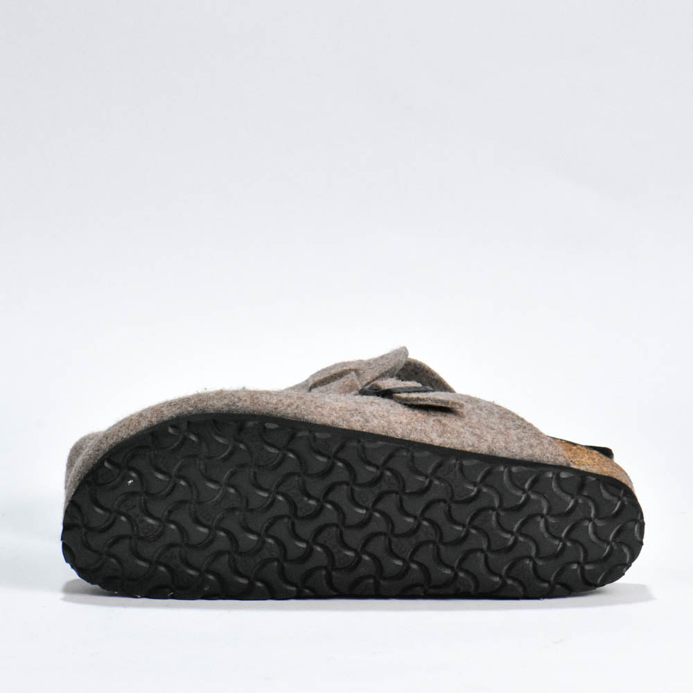 BIRK SABOT FEUTRE MARRON PLANTA NOIR