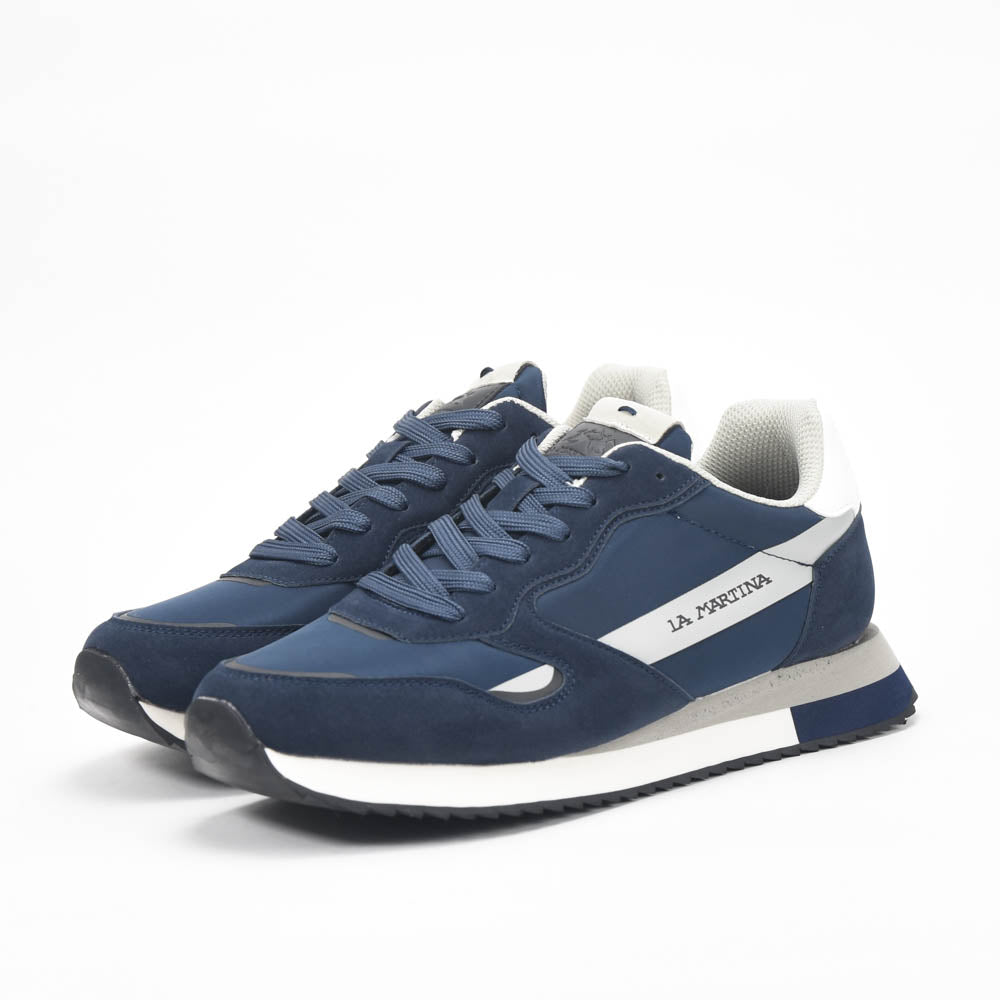 La Martina Low Sneakers Blue Leather LFM252.040.A70.BT