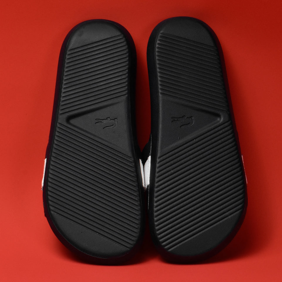 CROCO SLIDE 0721 1 CFA BLK/WHT LACOSTE