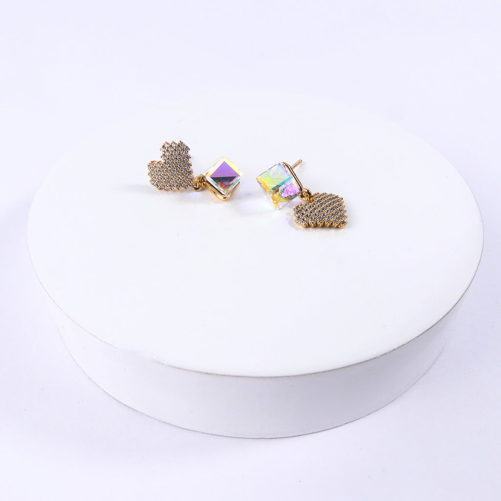 Boucles d'oreilles carré multi couleur