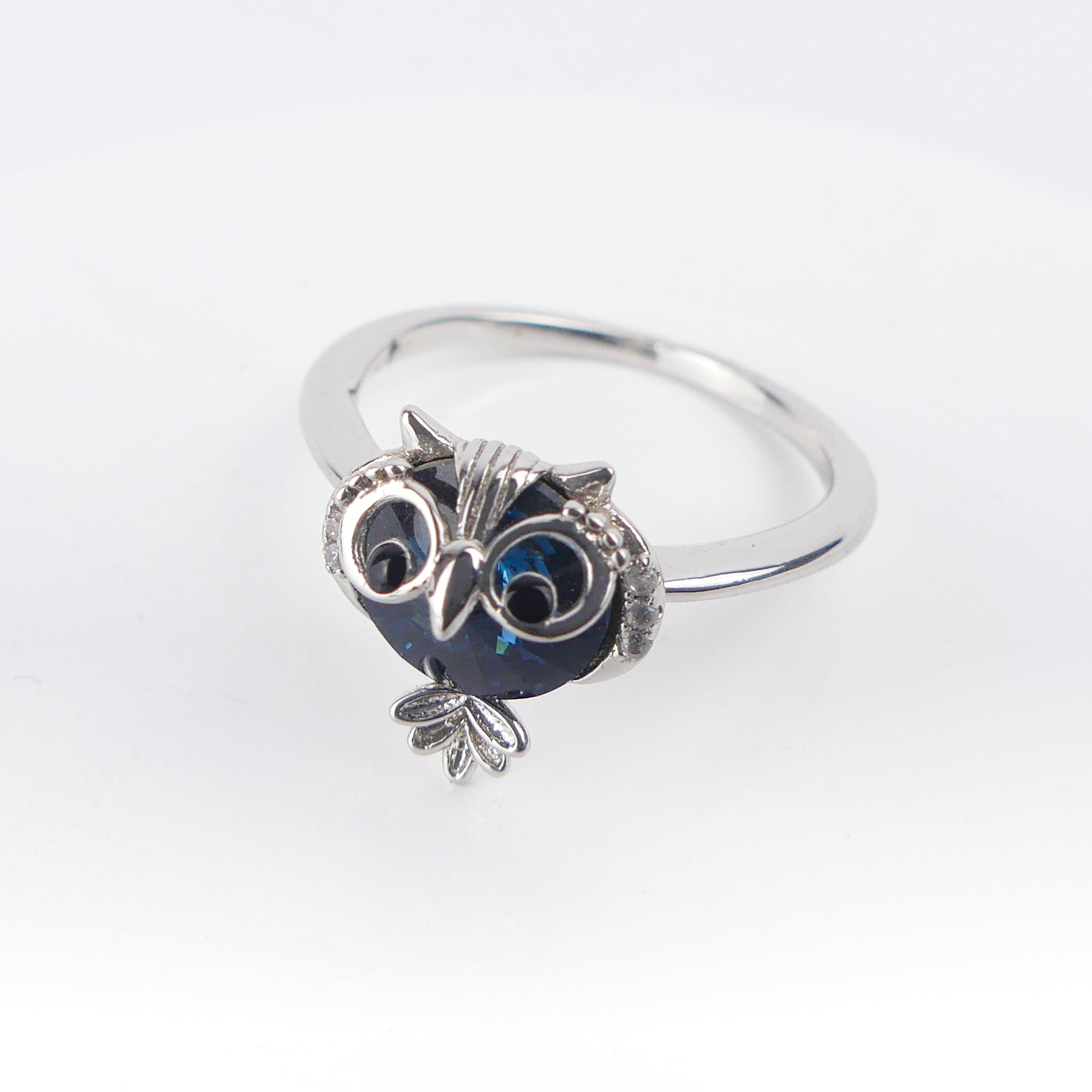 bague pierre hibou bleu nuit