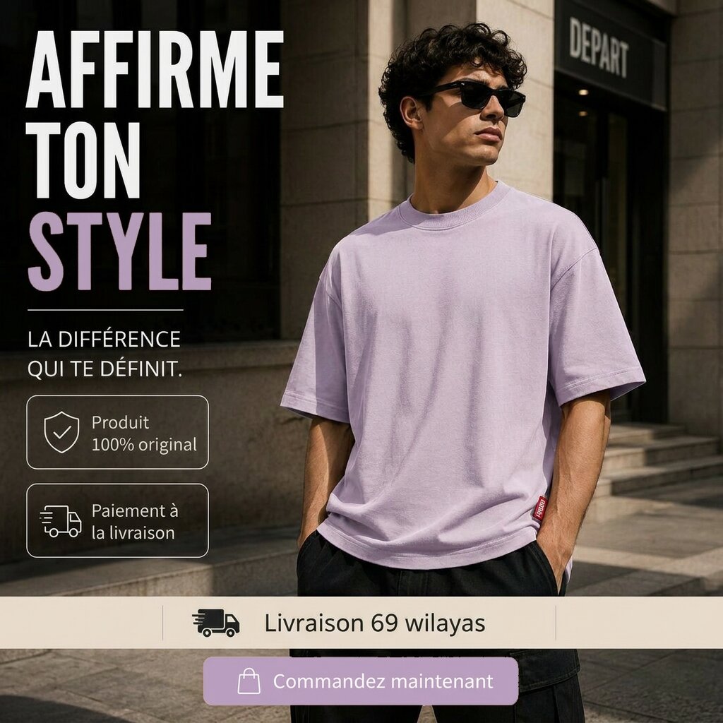 Départ Homme T-shirt Oversize-Lilac MT340-G23-014060