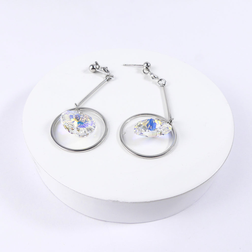 Boucles d'oreilles pendantes cœur jaune