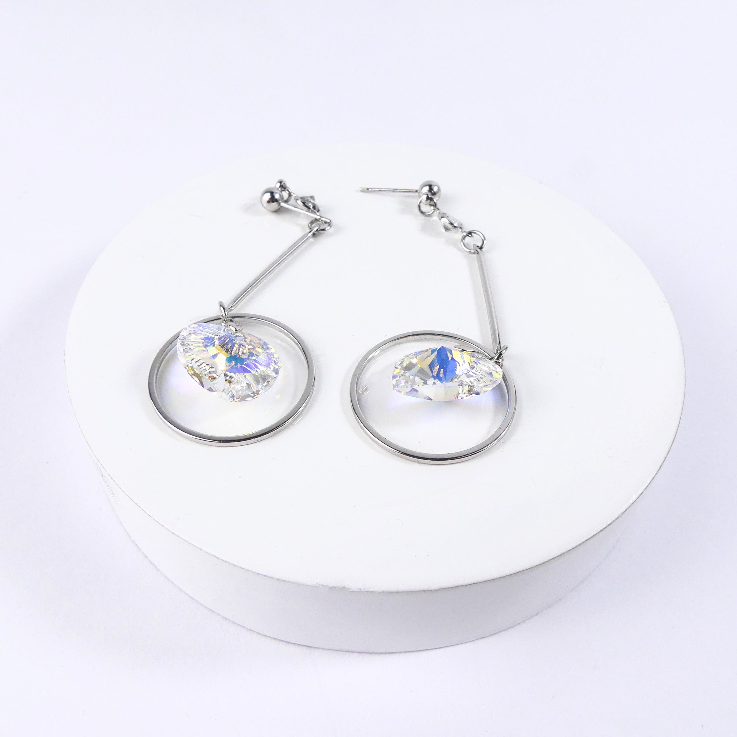 Boucles d'oreilles pendantes cœur jaune