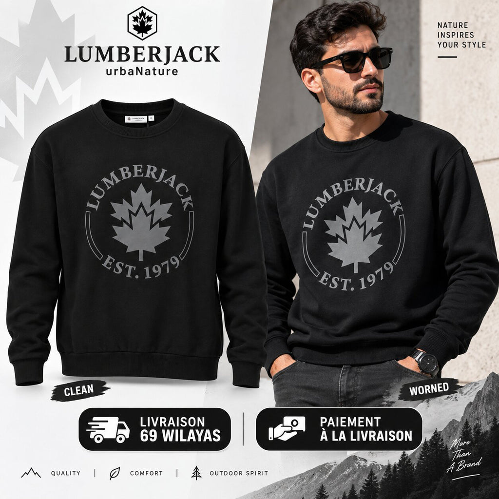 LUMBERJACK SWEAT SHIRT LBJ-00602-BLK