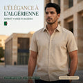 Départ — Chemise en lin beige pour homme