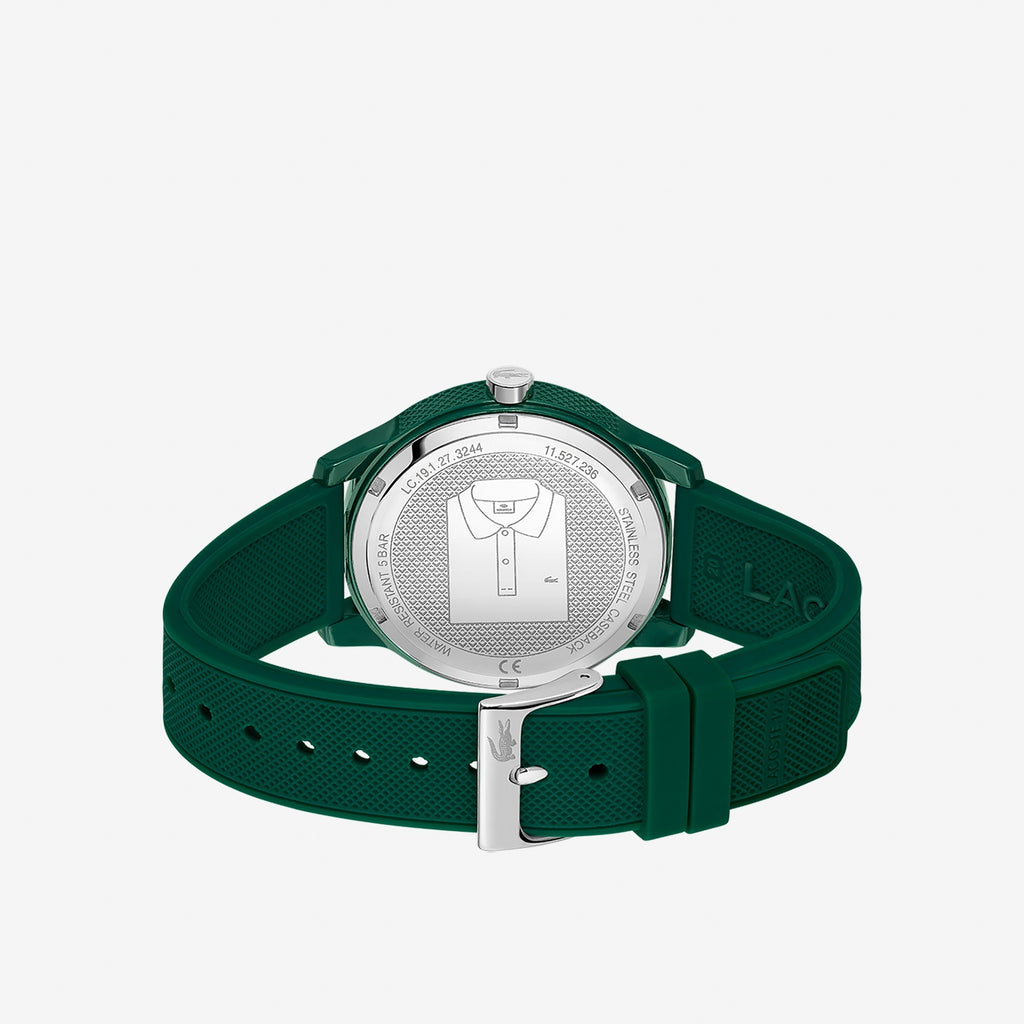 Montre Lacoste.12.12 Holiday à 3 aiguilles - Modèle blanc avec bracelet vert en silicone \ 2011135