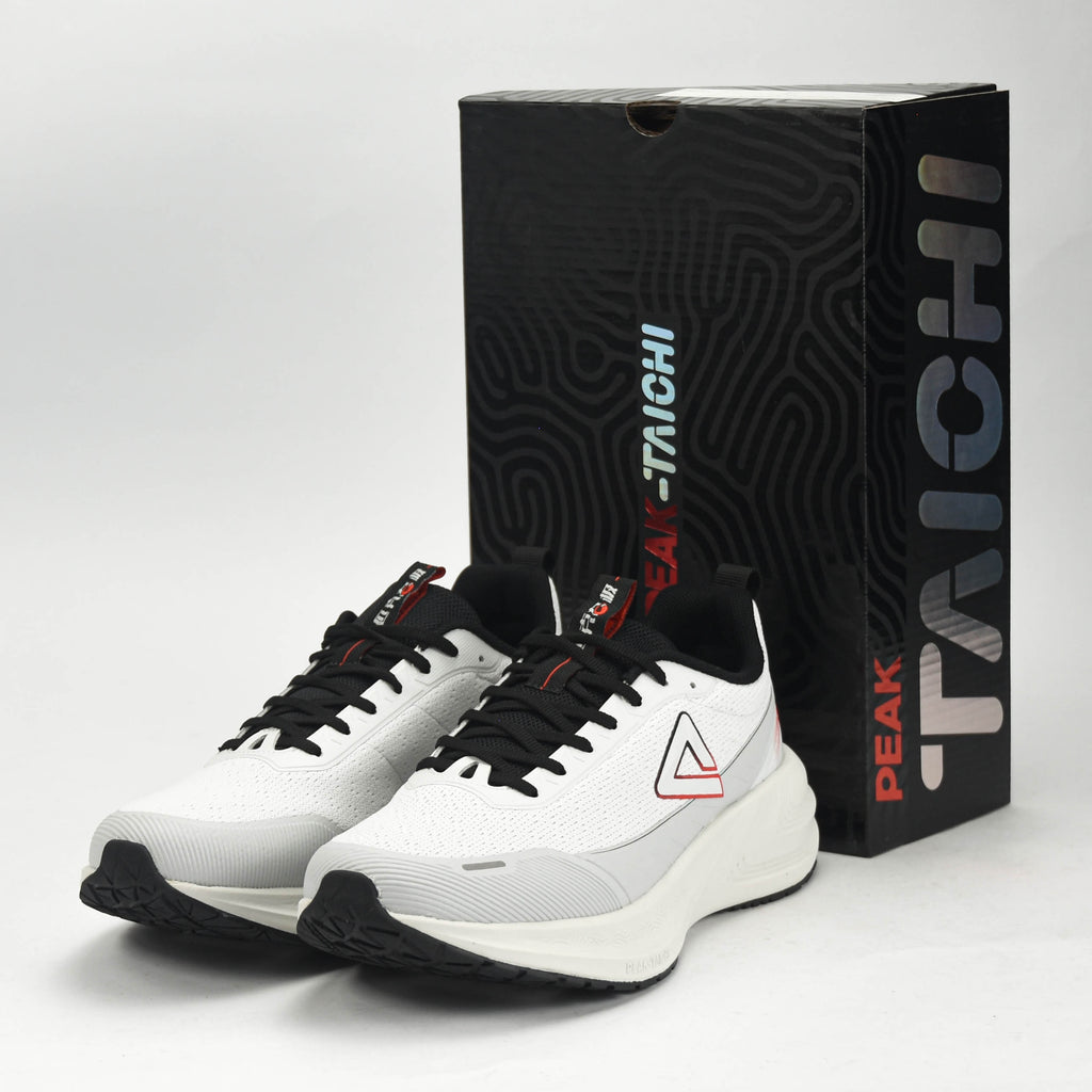 PEAK CUSHION RUNNING SHOES-LT.GREY/BLACK EXT54387H-2220