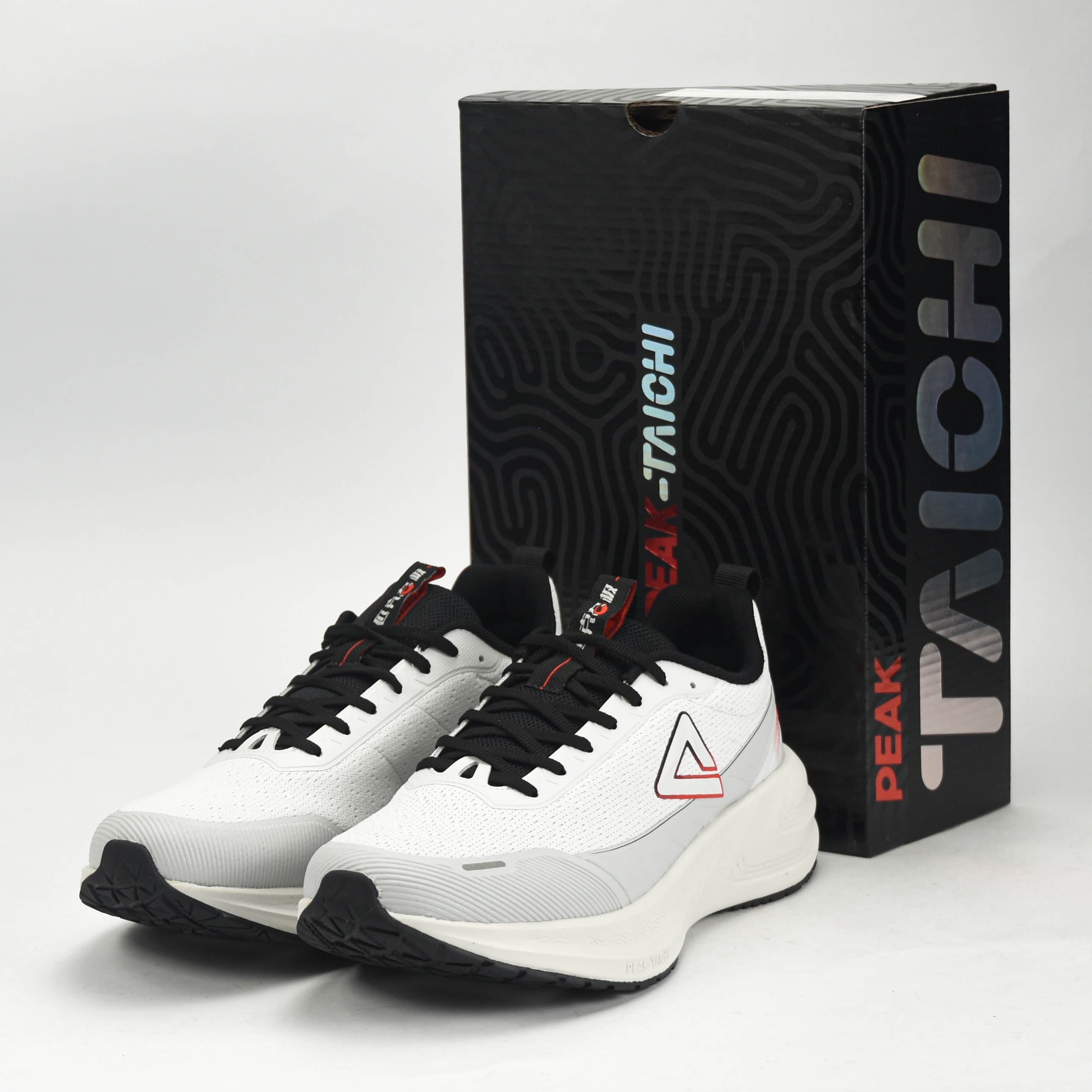 PEAK CUSHION RUNNING SHOES-LT.GREY/BLACK EXT54387H-2220