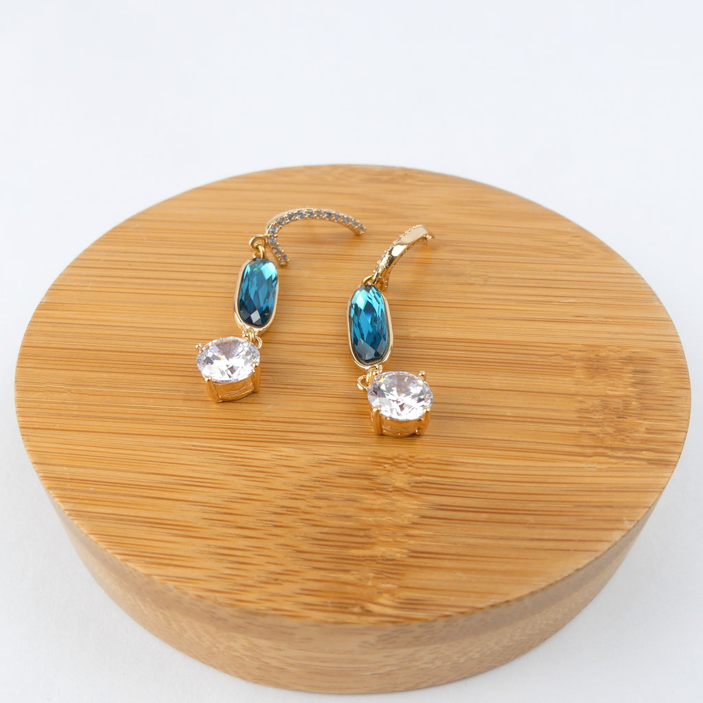 boucle d'oreille pendantes verte