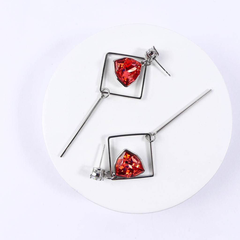 boucle d'oreille pendantes triangle -orange