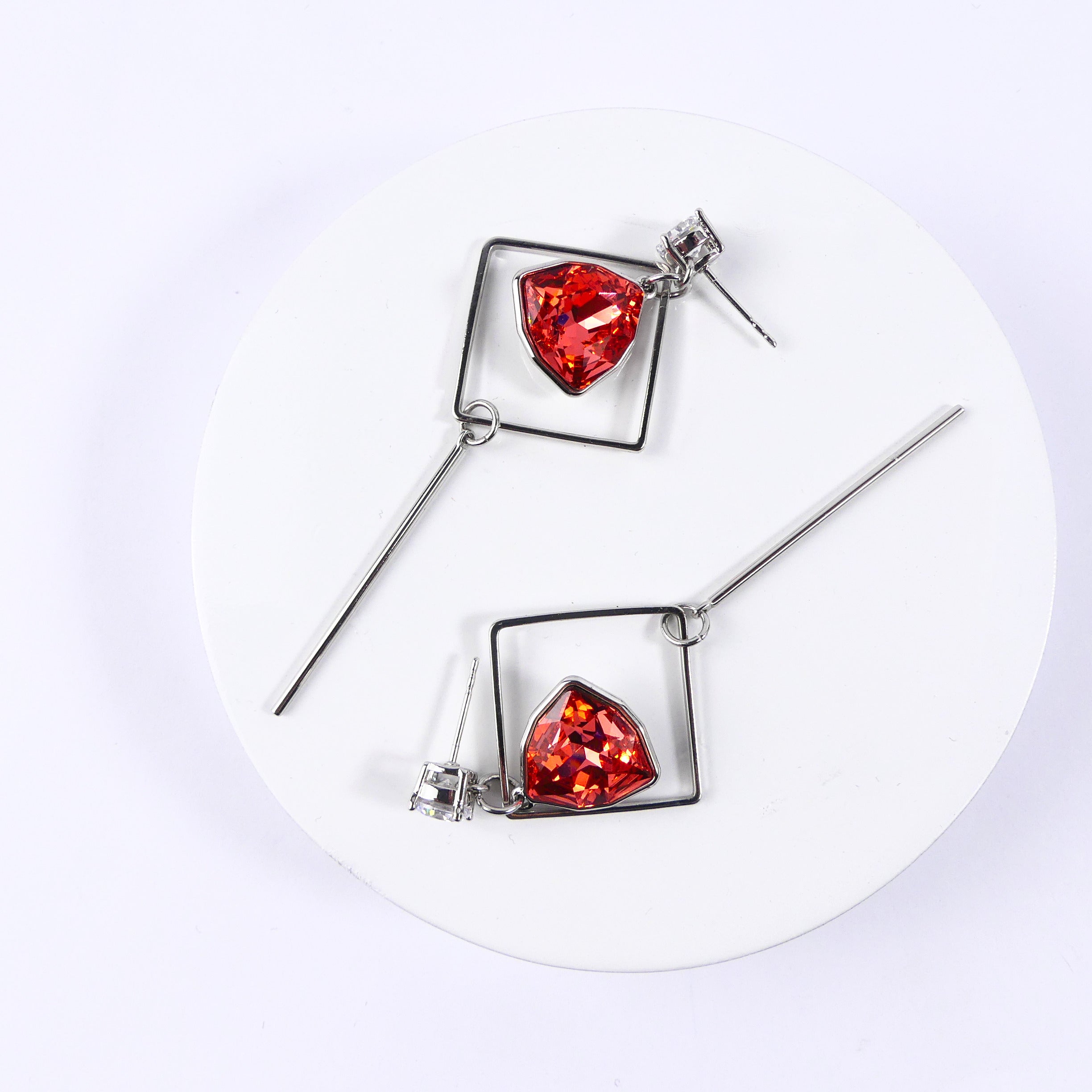 boucle d'oreille pendantes triangle -orange