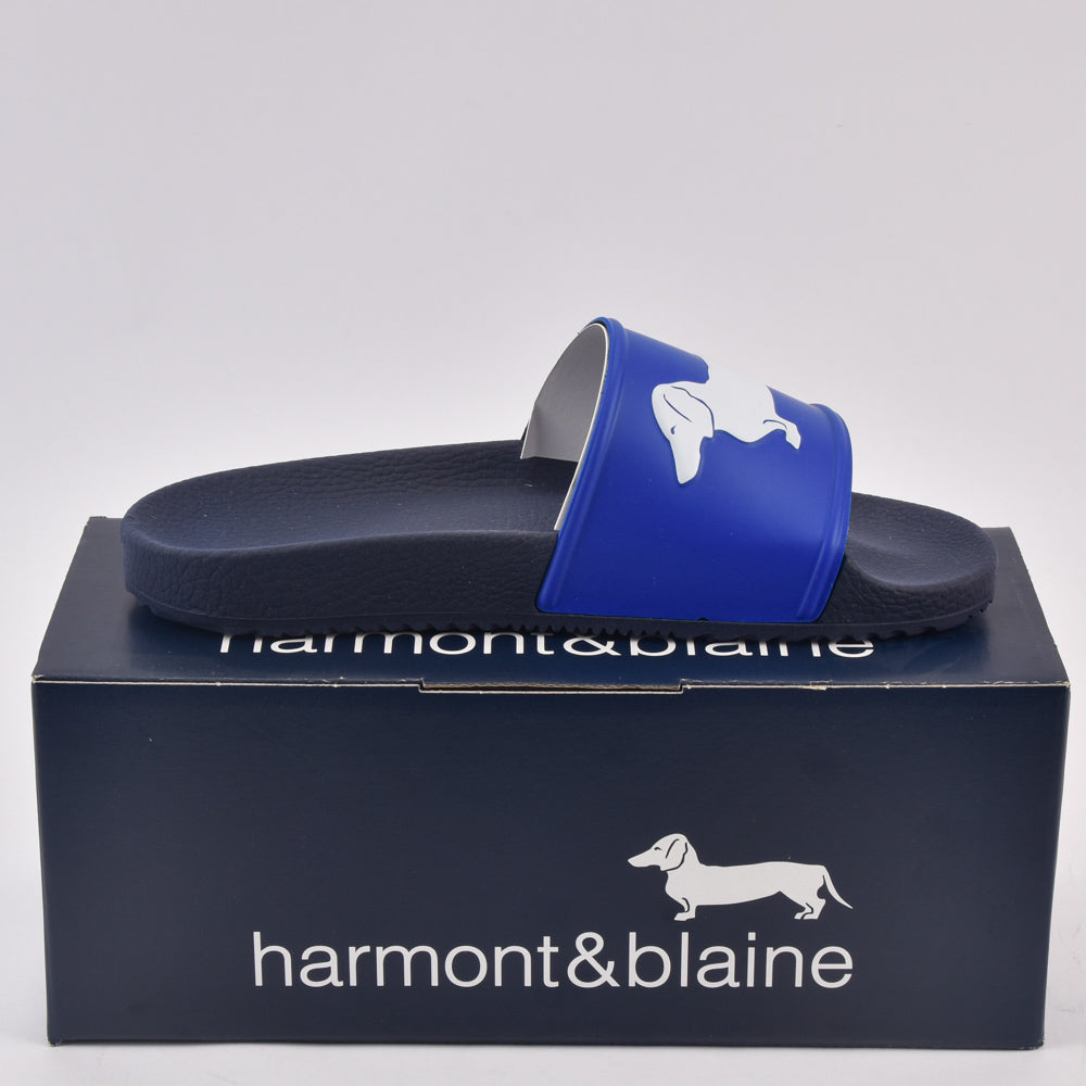 HARMONT AND BLAINE CIABATTA UOMO EVA - LOGO BLU - BIANCO / EFM231-131-6500
