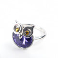 bague pierre hibou  rende bleu